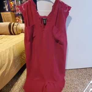 Brick Red Lace Shoulder Tank Top Hi-Low Torrid 4